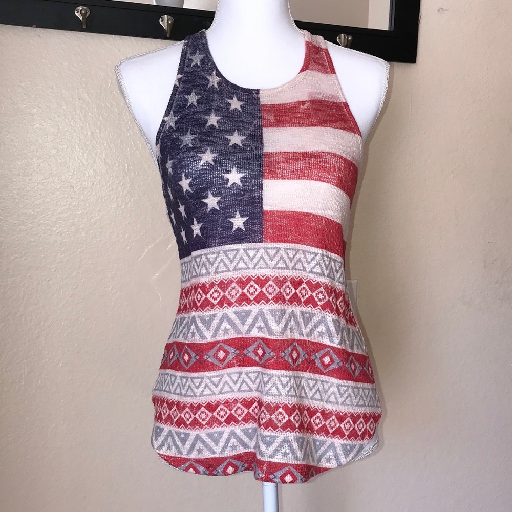 Ginger G American flag tank top small